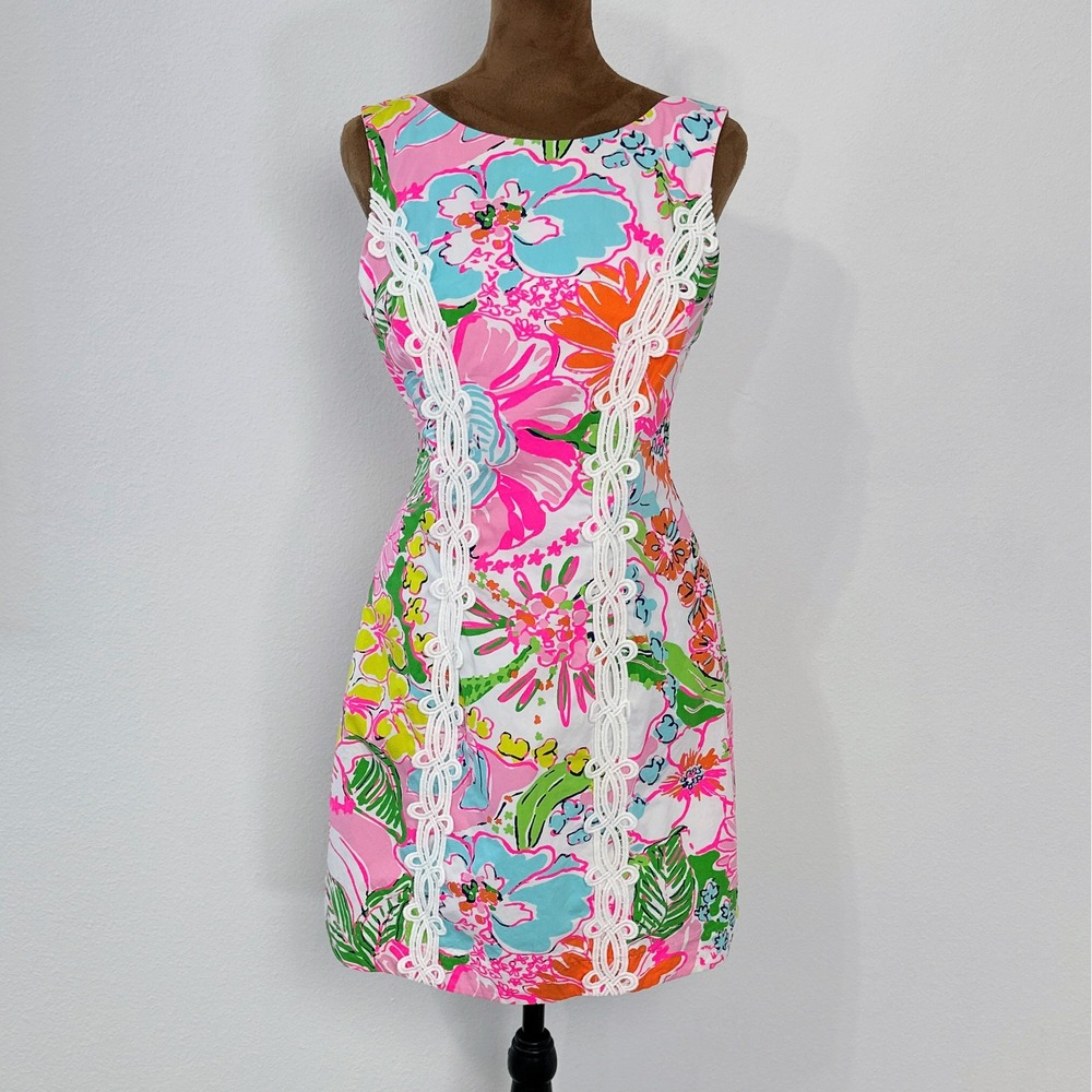 Lilly Pulitzer for Target Floral Shift Dress Womens 6 nosey posey Excellent